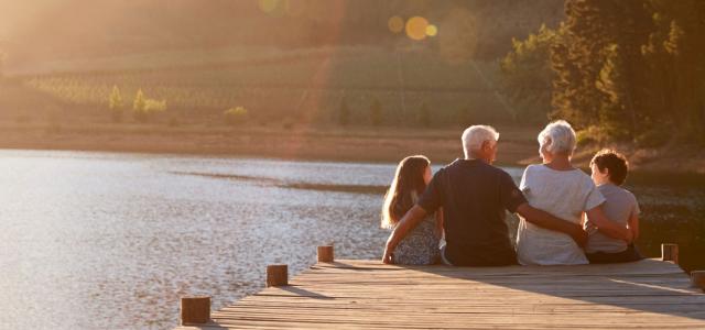 Grandparents and Grandchildren on a Dock